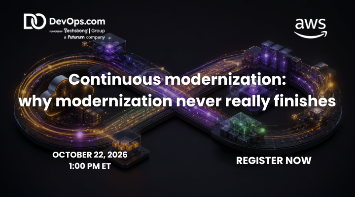 AWS webinar artwork for Continuous Modernization