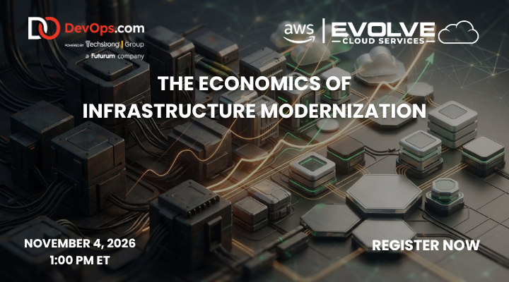Evolve Cloud Services webinar artwork for The Economics of Infrastructure Modernization