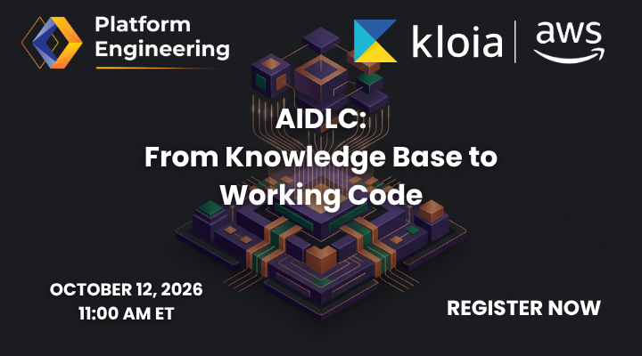 Kloia webinar artwork for AIDLC: From Knowledge Base to Working Code